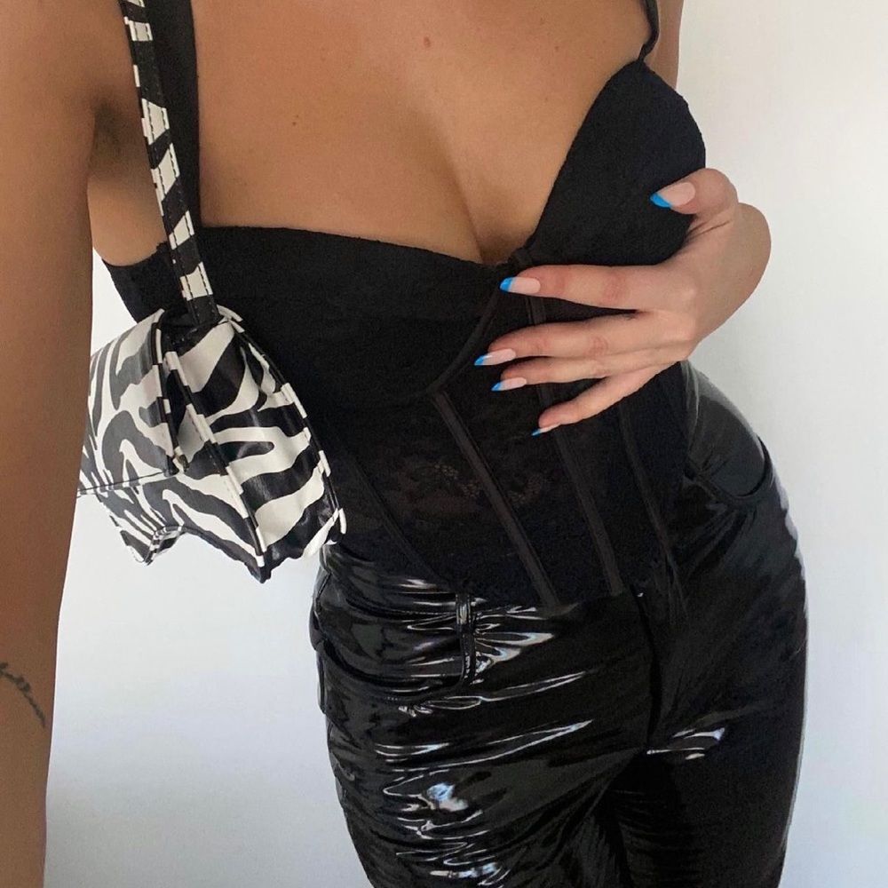 Shiny black PU pants NWT